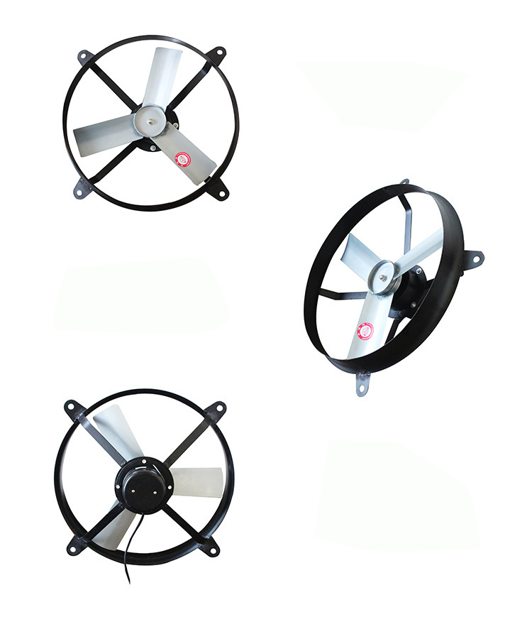 圓型鑄鐵軸流排風(fēng)扇正面、側(cè)面、反面圖