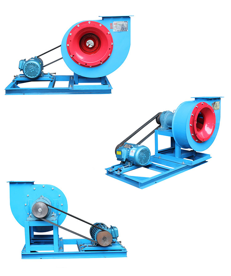 Y5-47型高效離心風(fēng)機(jī)正面、側(cè)面、背面圖