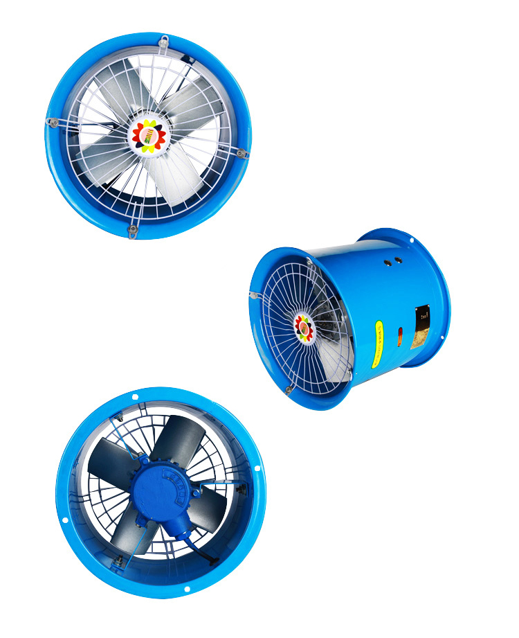 高溫管道式軸流風(fēng)機(jī)正面、側(cè)面、背面圖