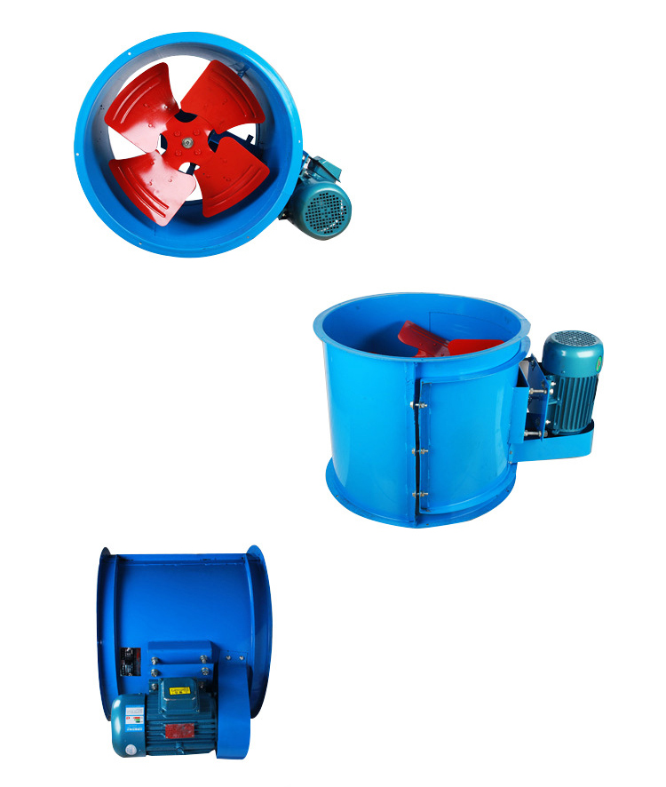 管道軸流風機正面、側面、背面圖