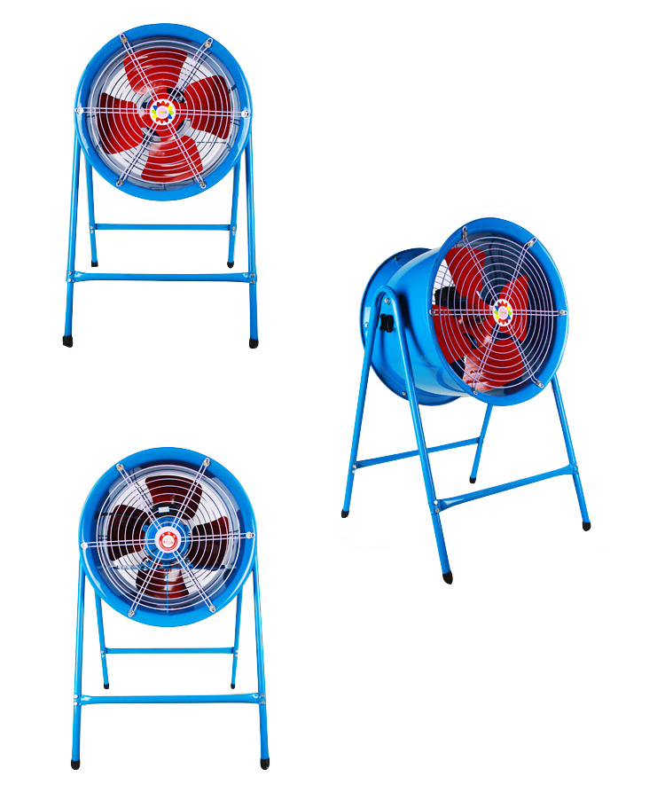 移動(dòng)崗位式軸流通風(fēng)機(jī)正面、側(cè)面、反面圖