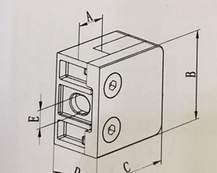 45*45平底 玻璃夾結(jié)構(gòu)圖 45*45平底 玻璃夾結(jié)構(gòu)圖