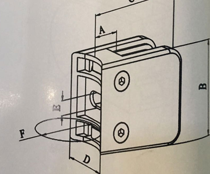 55*55 平底 玻璃夾結構圖 55*55 平底 玻璃夾結構圖