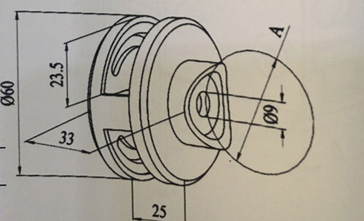 雙邊圓形玻璃夾 結(jié)構(gòu)圖 雙邊圓形玻璃夾 結(jié)構(gòu)圖