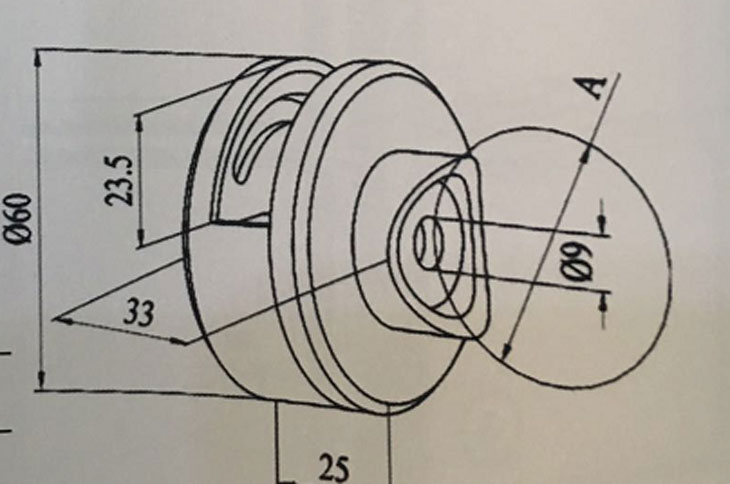 單邊圓形玻璃夾 結(jié)構(gòu)圖 單邊圓形玻璃夾 結(jié)構(gòu)圖
