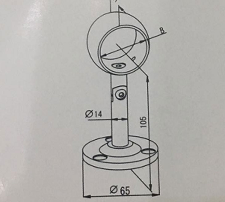 圓環(huán)扶手 墻座結構圖