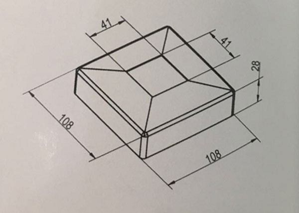 方形底蓋 管座結(jié)構(gòu)圖 方形底蓋 管座結(jié)構(gòu)圖