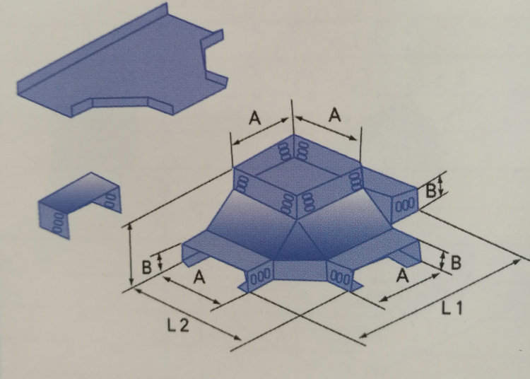 上垂直四通槽式橋架 上垂直四通槽式橋架